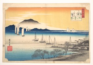 Fischerboote kehren nach Yabase zurück von Utagawa Hiroshige