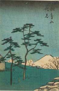 Blumenbetrachtung am Asuka-Hügel (Asukayama hanami), Abschnitt eines Blattes aus der Serie „Ausschnitte berühmter Orte in Edo (Harimaze Koto meisho)“