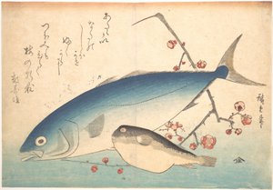 Fugu und Inada Fisch, aus der Serie Uozukushi (Jede Fischart) von Utagawa Hiroshige
