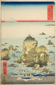 Futami-Bucht in der Provinz Ise, aus der Serie "Sechsunddreißig Ansichten des Berges Fuji"