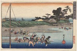 Muschelsammeln bei Ebbe in Susaki, aus der Serie Berühmte Orte in Edo