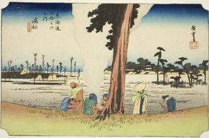 Hamamatsu: Winterszene, aus der Serie "Dreiundfünfzig Stationen des Tokaido"