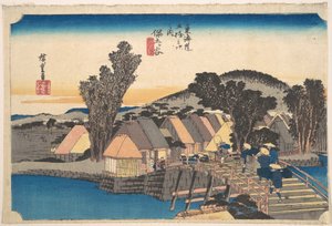 Hodogaya Station und Shinkame Brücke von Utagawa Hiroshige