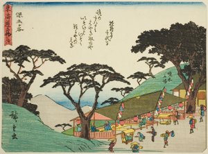 Hodogaya, aus der Serie "Dreiundfünfzig Stationen des Tokaido," auch bekannt als der Tokaido mit Gedicht