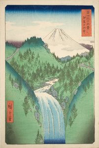In den Bergen der Provinz Izu (Izu no sanchu), aus der Serie "Sechsunddreißig Ansichten des Berges Fuji (Fuji sanjurokkei)"
