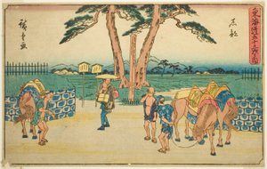 Ishibe, aus der Serie "Dreiundfünfzig Stationen des Tokaido (Tokaido gojusan tsugi no uchi)", auch bekannt als Gyosho Tokaido