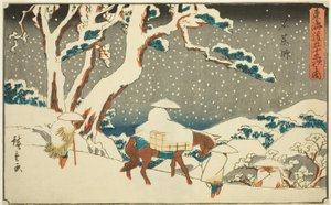 Ishiyakushi, aus der Serie "Dreiundfünfzig Stationen des Tokaido" von Utagawa Hiroshige