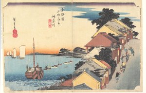 Kanagawa: Blick auf den Deich von Utagawa Hiroshige