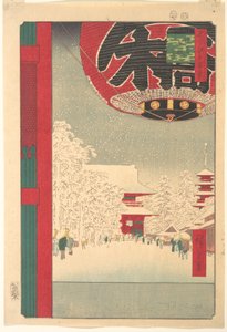 Kinryūsan-Tempel in Asakusa, aus der Serie „Hundert berühmte Ansichten von Edo“ von Utagawa Hiroshige