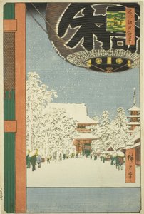 Kinryuzan-Tempel in Asakusa (Asakusa Kinryuzan), aus der Serie "Hundert berühmte Ansichten von Edo (Meisho Edo hyakkei)" von Utagawa Hiroshige