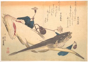 Kochi-Fisch mit Aubergine, aus der Serie Uozukushi (Jede Fischart) von Utagawa Hiroshige