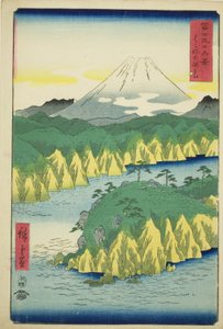 See bei Hakone (Hakone no kosui), aus der Serie "Sechsunddreißig Ansichten des Berges Fuji (Fuji sanjurokkei)"