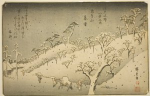Verweilender Schnee in Asukayama, aus der Serie "Acht Ansichten in der Umgebung von Edo" von Utagawa Hiroshige