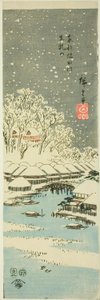 Matsuchi-Hügel vom Sumida-Fluss in der östlichen Hauptstadt (Toto Sumidagawa Matsuchiyama), aus einer unbetitelten Serie von Ansichten der Provinzen