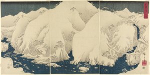Berg und Fluss auf der Kiso-Straße (Kisoji no yamakawa) von Utagawa Hiroshige