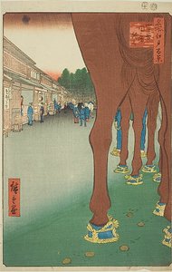 Naito Shinjuku bei Yotsuya (Yotsuya Naito Shinjuku), Nr. 86 aus der Serie "Hundert berühmte Ansichten von Edo (Meisho Edo hyakkei)" von Utagawa Hiroshige