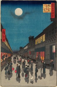 Nachtansicht von Saruwakamachi von Utagawa Hiroshige