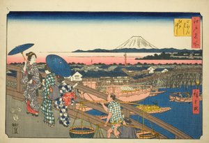 Nihon-Brücke zur Edo-Brücke, aus der Serie "Berühmte Orte in Edo"