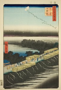 Nihon-Damm, Yoshiwara, aus der Serie "Hundert berühmte Ansichten von Edo" von Utagawa Hiroshige