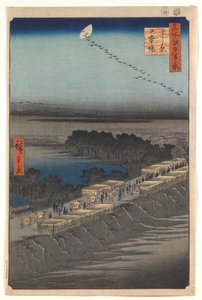 Nihon-Damm, Yoshiwara, aus der Serie „Hundert berühmte Ansichten von Edo“ von Utagawa Hiroshige