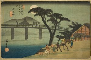 Nr. 28: Nagakubo, aus der Serie "Neunundsechzig Stationen des Kisokaido (Kisokaido rokujukyu tsugi no uchi)"
