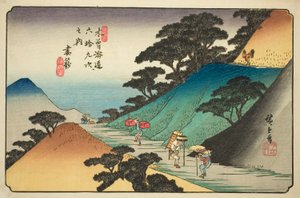 Nr. 43: Tsumagome, aus der Serie "Neunundsechzig Stationen des Kisokaido (Kisokaido rokujukyu tsugi no uchi)"