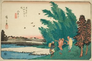 Nr. 56: Mieji, aus der Serie "Neunundsechzig Stationen des Kisokaido (Kisokaido rokujukyu tsugi no uchi)"