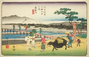 Nr. 66: Echikawa, aus der Serie "Neunundsechzig Stationen der Kisokaido (Kisokaido rokujukyu tsugi no uchi)"