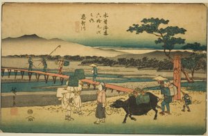 Nr. 66: Echikawa, aus der Serie "Neunundsechzig Stationen des Kisokaido (Kisokaido rokujukyu tsugi no uchi)"