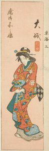 Oiso, Abschnitt des Blattes Nr. 3 aus der Serie "Ausschnitte der Tokaido (Tokaido harimaze zue)" von Utagawa Hiroshige