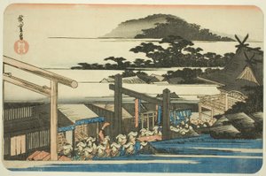 Bezirk des Shiba Shinmei-Schreins, aus der Serie "Berühmte Orte in der östlichen Hauptstadt" von Utagawa Hiroshige