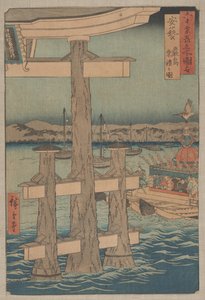 Szene am Itsukushima-Schrein, Provinz Aki
