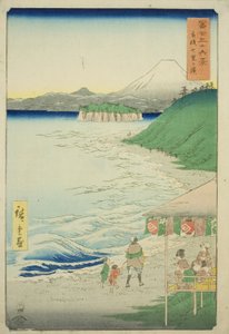 Shichiri-Strand in der Provinz Sagami, aus der Serie "36 Ansichten des Berges Fuji" von Utagawa Hiroshige