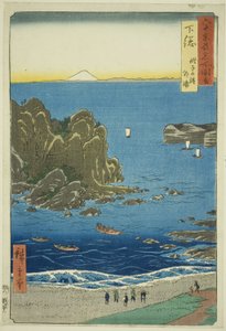 Provinz Shimosa: Die äußere Bucht am Choshi-Strand (Shimosa, Choshi no hama Toura), aus der Serie "Berühmte Orte in den sechzig Provinzen (Rokujuyoshu meisho zue)"
