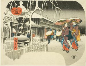Schnee, aus der Serie "Berühmte Orte von Edo" von Utagawa Hiroshige