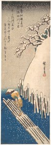 Schnee am Sumida-Fluss von Utagawa Hiroshige