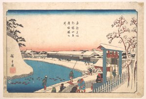 Soto Sakurada, Benkei Bori, Sakura-no-i von Utagawa Hiroshige