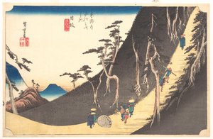 Station sechsundzwanzig: Nissaka, Sayo no Nakayama, aus den 53 Stationen des Tōkaidō von Utagawa Hiroshige