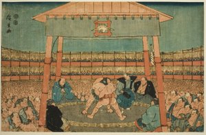Sumo-Match im Bezirk des Ekoin-Tempels, aus der Serie "Ryogoku in der östlichen Hauptstadt"
