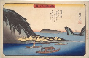 Sonnenuntergang bei Nojima: Acht Ansichten von Kanazawa von Utagawa Hiroshige
