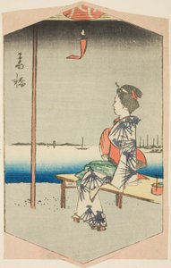 Takanawa, aus der Serie "Ausschnitte berühmter Orte in Edo (Edo meisho harimaze zue)" von Utagawa Hiroshige