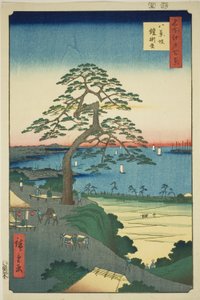 Die Rüstungshängende Kiefer bei Hakkeizaka (Hakkeizaka Yoroikakematsu), aus der Serie Einhundert berühmte Ansichten von Edo (Meisho Edo hyakkei) von Utagawa Hiroshige