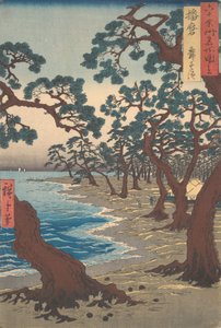 Der Strand bei Maiko in der Provinz Harima, aus der Serie Ansichten berühmter Orte in den mehr als sechzig Provinzen von Utagawa Hiroshige