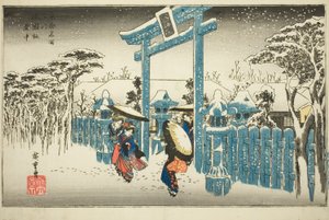 Der Gion-Schrein im Schnee (Gionsha setchu), aus der Serie Berühmte Orte in Kyoto (Kyoto meisho no uchi)