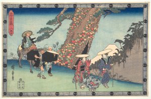 Die loyale Liga der siebenundvierzig Rōnin (Chūshingura), Akt VIII: Die Frau und Tochter von Honzō auf dem Weg nach Kyoto