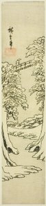 Die Affenbrücke im Winter von Utagawa Hiroshige