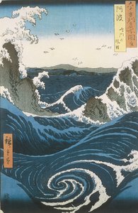 Die Naruto-Strudel in der Provinz Awa. Aus der Serie Berühmte Ansichten der 60-odd Provinzen, ca. 18 von Utagawa Hiroshige
