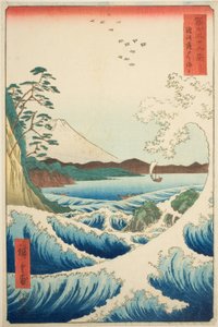 Das Meer vor Satta in der Provinz Suruga (Suruga Satta no kaijo), aus der Serie "Sechsunddreißig Ansichten des Berges Fuji (Fuji sanjurokkei)" von Utagawa Hiroshige