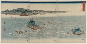 Die Strudel von Awa, 1857 von Utagawa Hiroshige