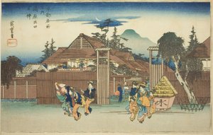 Die Weide am Tor des Shimabara-Vergnügungsviertels, aus der Serie "Berühmte Ansichten von Kyoto"